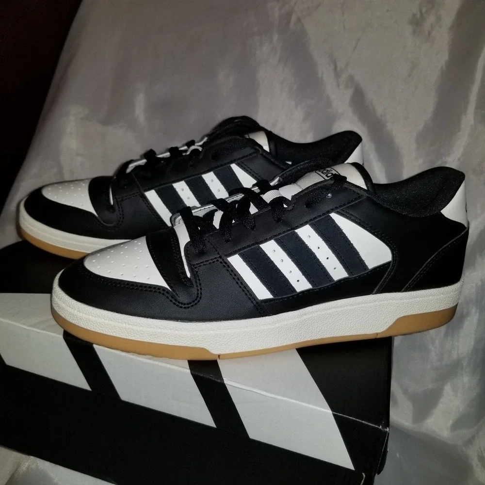 Adidas Break Start Basketball Shoes Mens 9 Black White Excellent Gum Sole IH7963